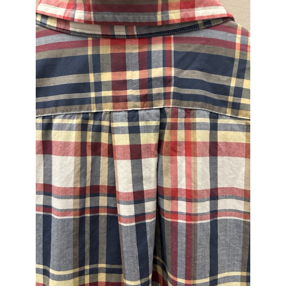Ralph Lauren Blake Mens L Shirt Button Down Red Pony Blue Plaid Preppy Patriotic - Picture 6 of 9